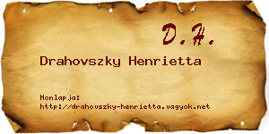 Drahovszky Henrietta névjegykártya